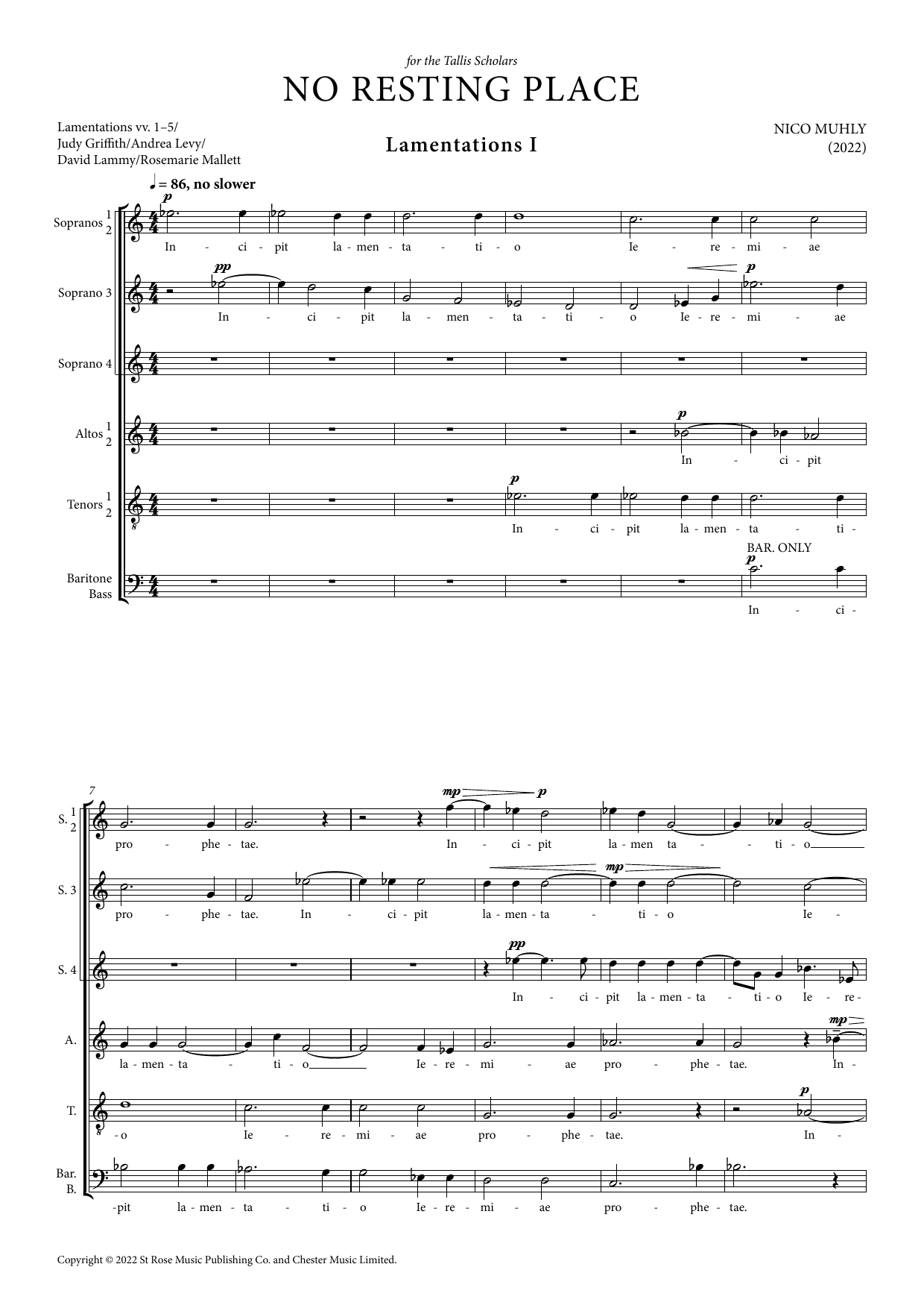 Nico Muhly No Resting Place Sheet Music Notes & Chords for SATB divisi Choir - Download or Print PDF