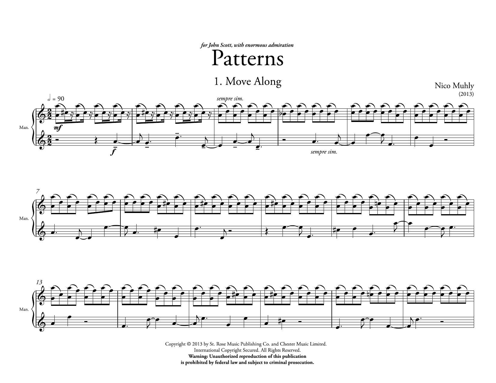 Nico Muhly Patterns Sheet Music Notes & Chords for Organ - Download or Print PDF