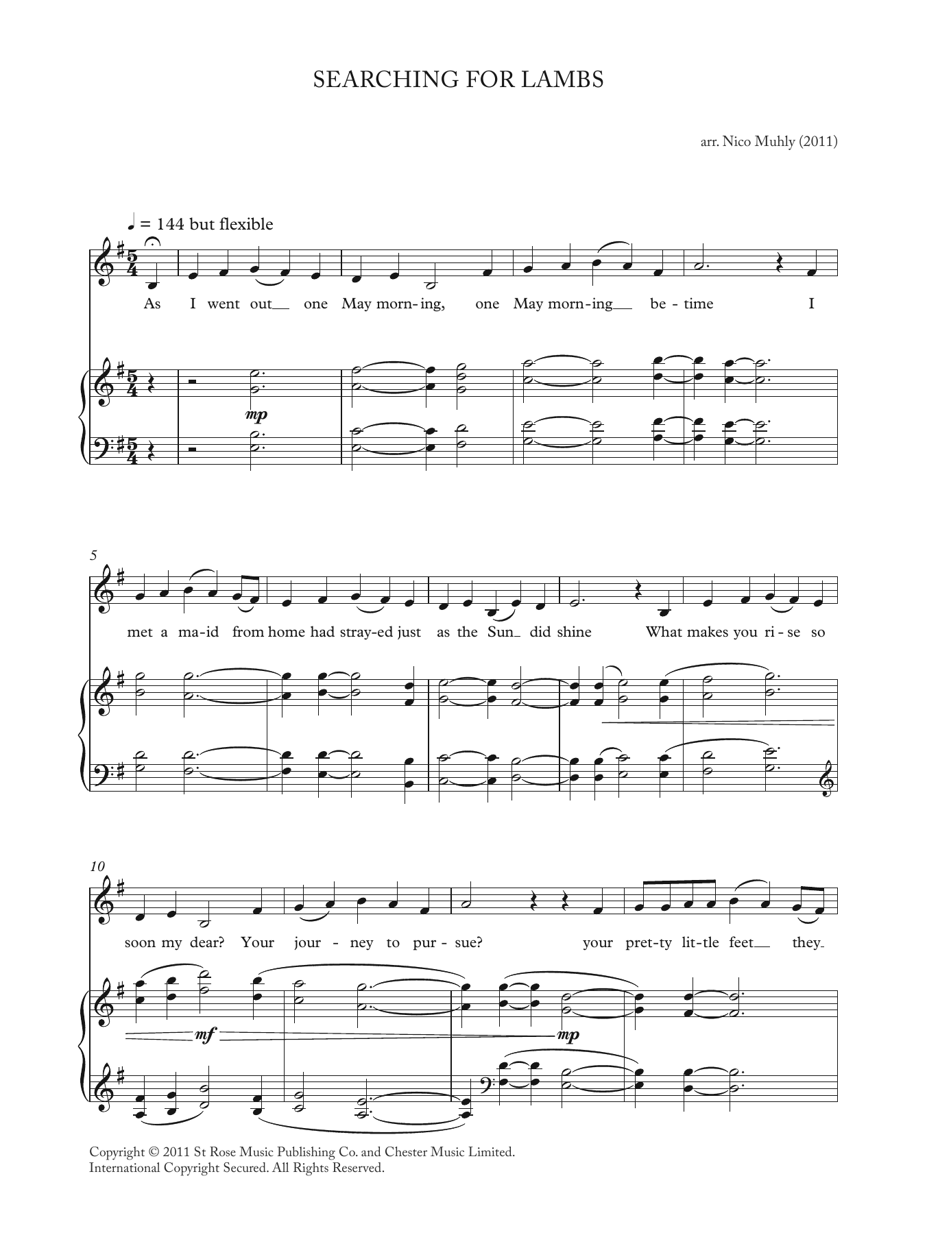 Nico Muhly Searching For Lambs (from 'Four Traditional Songs') Sheet Music Notes & Chords for Countertenor - Download or Print PDF