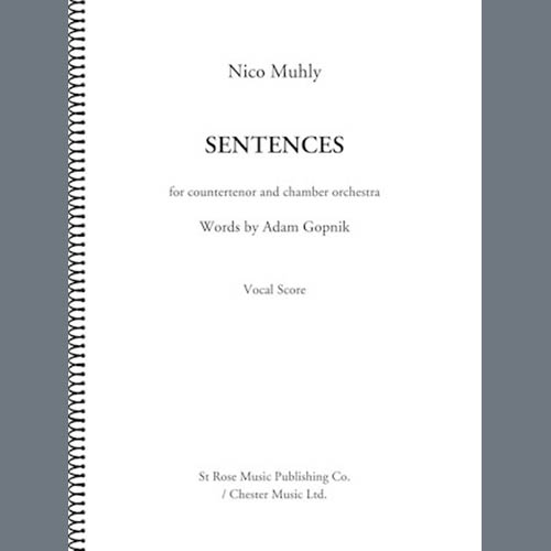 Nico Muhly, Sentences, Piano & Vocal