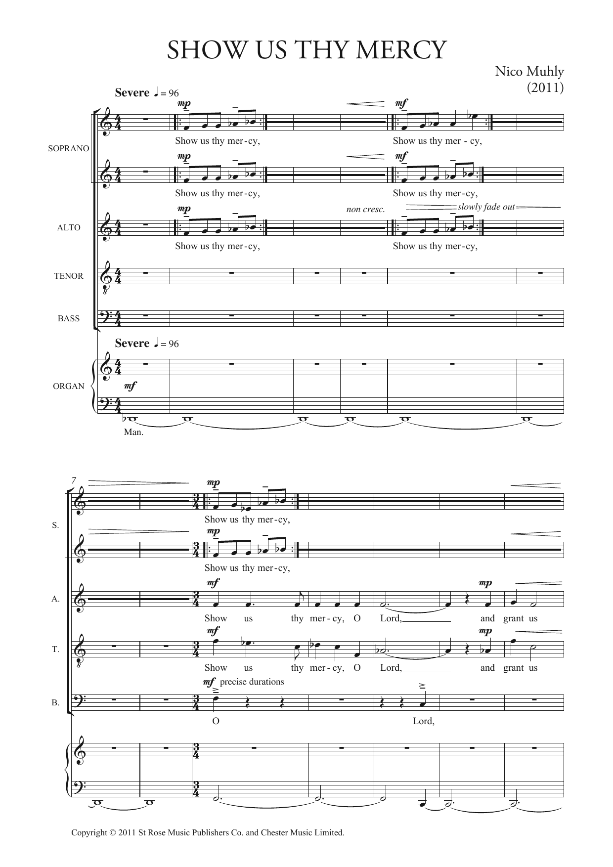 Nico Muhly Show Us Thy Mercy Sheet Music Notes & Chords for SATB Choir - Download or Print PDF