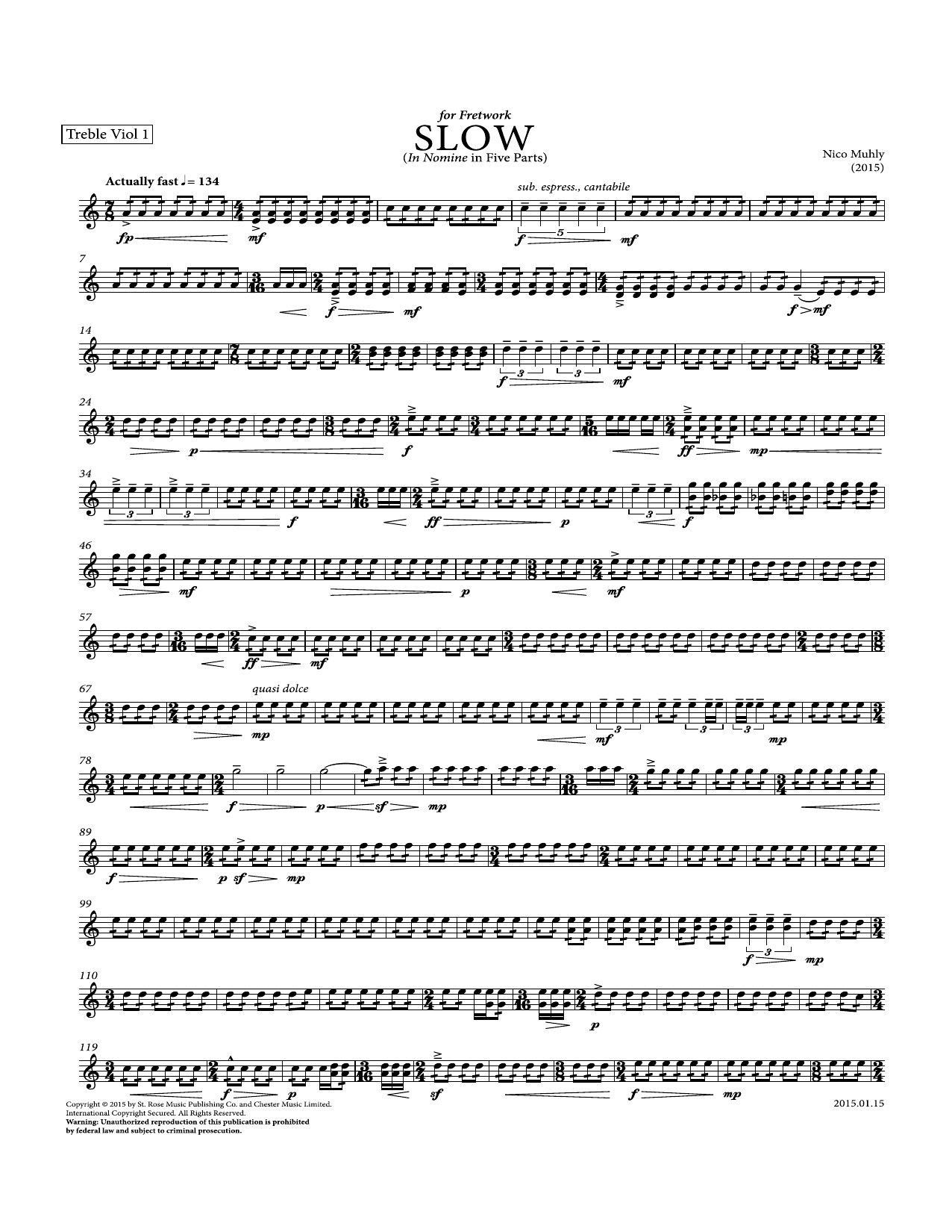 Nico Muhly Slow Sheet Music Notes & Chords for String Ensemble - Download or Print PDF