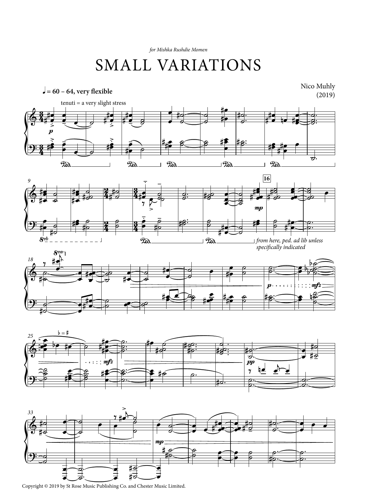 Nico Muhly Small Variations Sheet Music Notes & Chords for Piano Solo - Download or Print PDF Nico Muhly Small Variations Sheet Music Notes & Chords for Piano Solo - Download or Print PDF