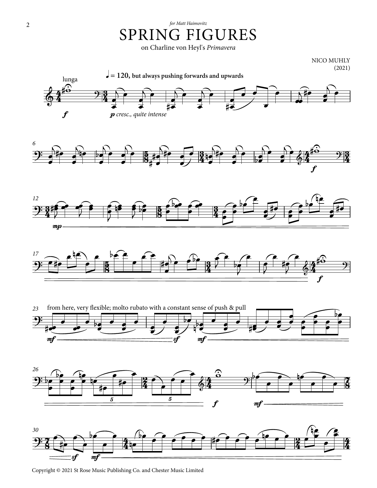 Nico Muhly Spring Figures Sheet Music Notes & Chords for Cello Solo - Download or Print PDF Nico Muhly Spring Figures Sheet Music Notes & Chords for Cello Solo - Download or Print PDF