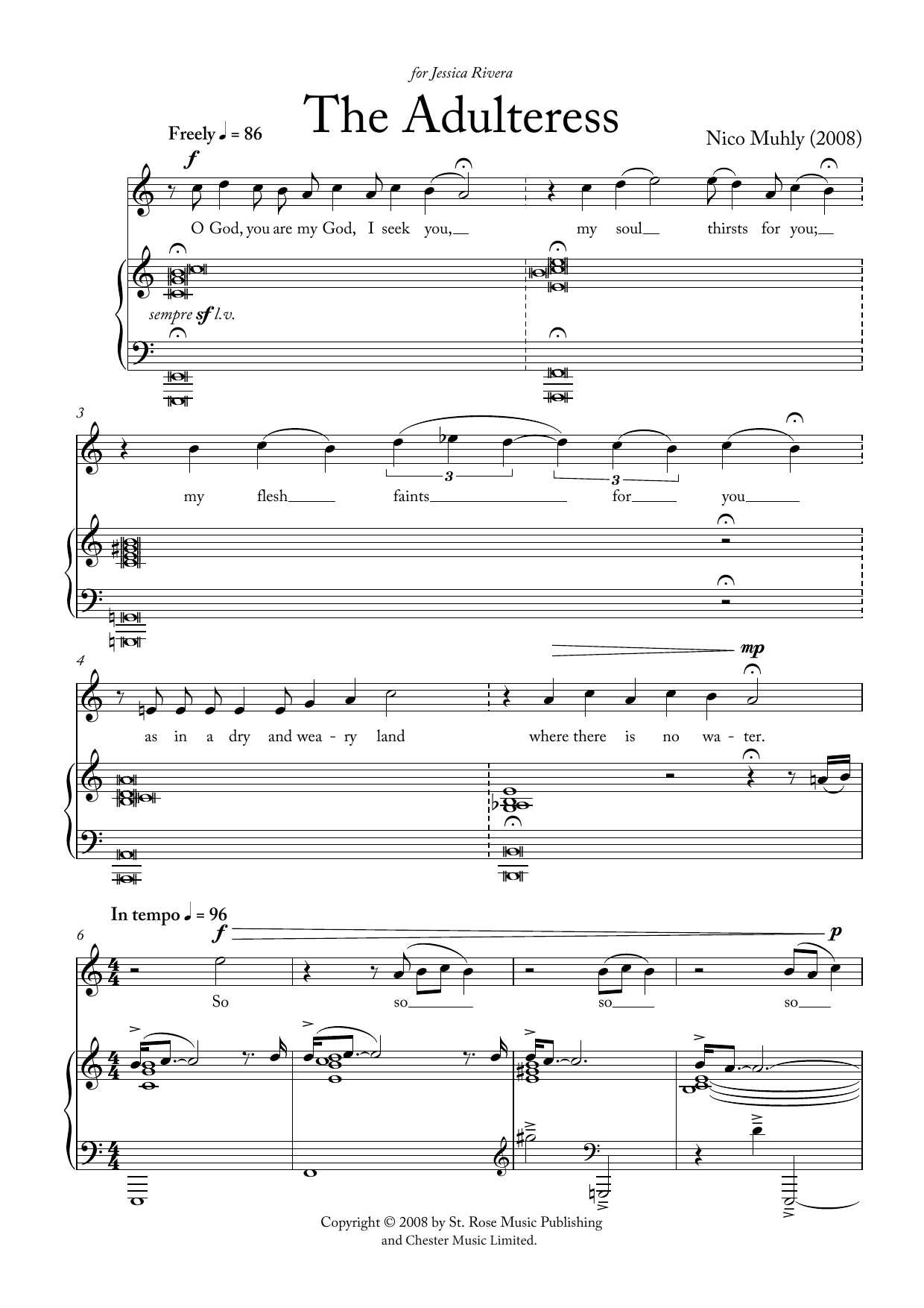 Nico Muhly The Adulteress Sheet Music Notes & Chords for Soprano - Download or Print PDF