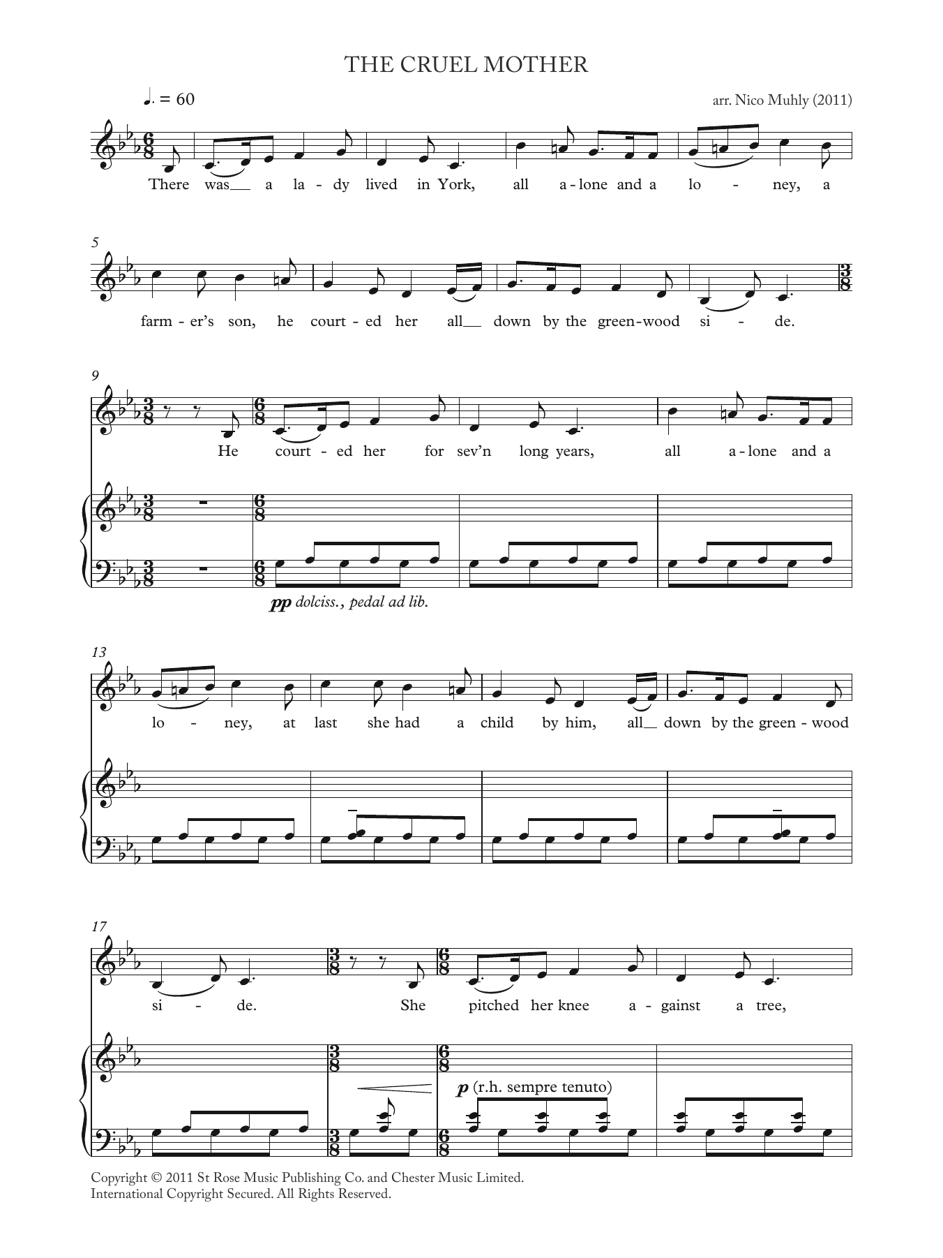 Nico Muhly The Cruel Mother (from 'Four Traditional Songs') Sheet Music Notes & Chords for Countertenor - Download or Print PDF
