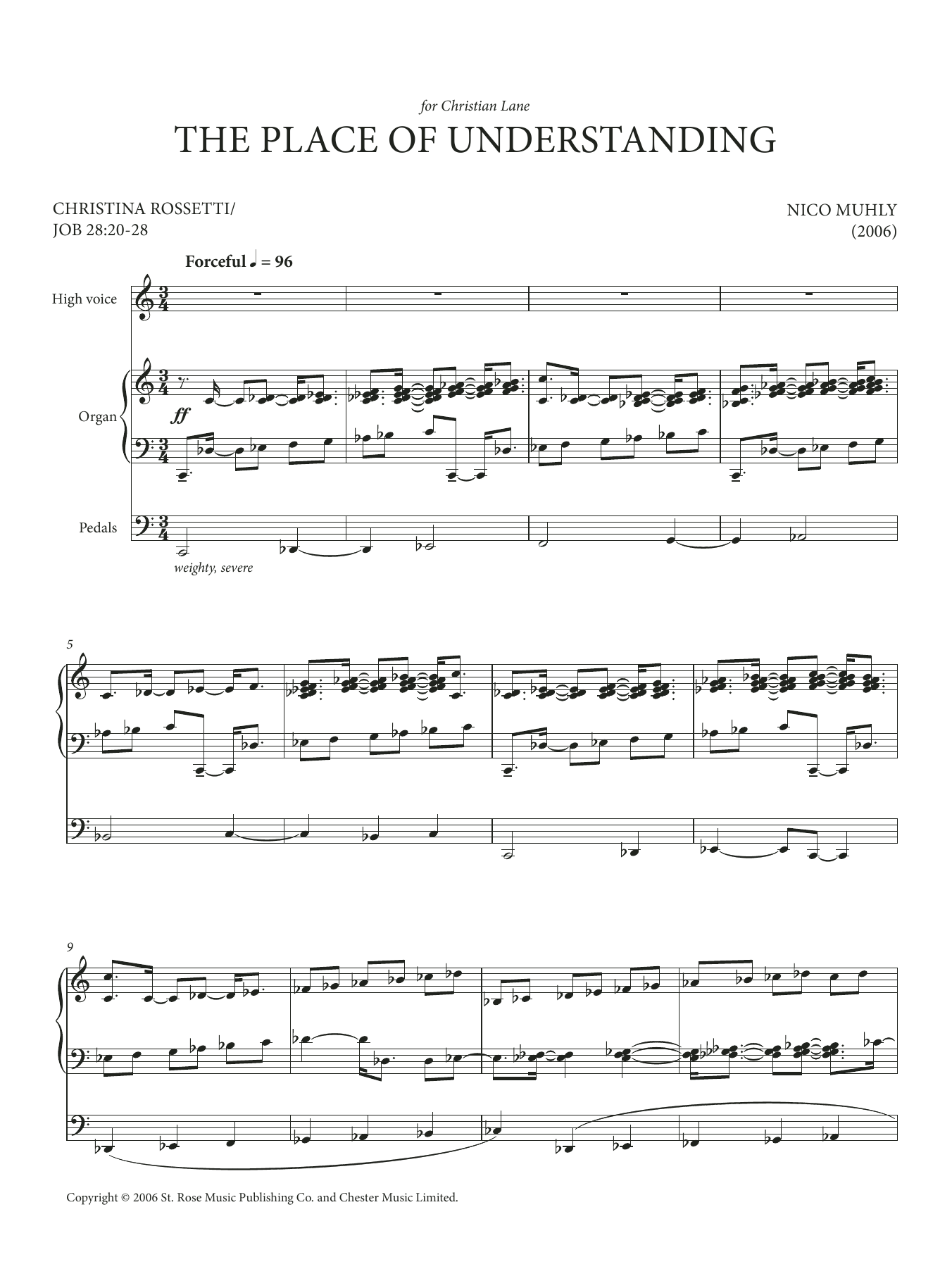 Nico Muhly The Place Of Understanding (for High Voice and Organ) Sheet Music Notes & Chords for High Voice - Download or Print PDF