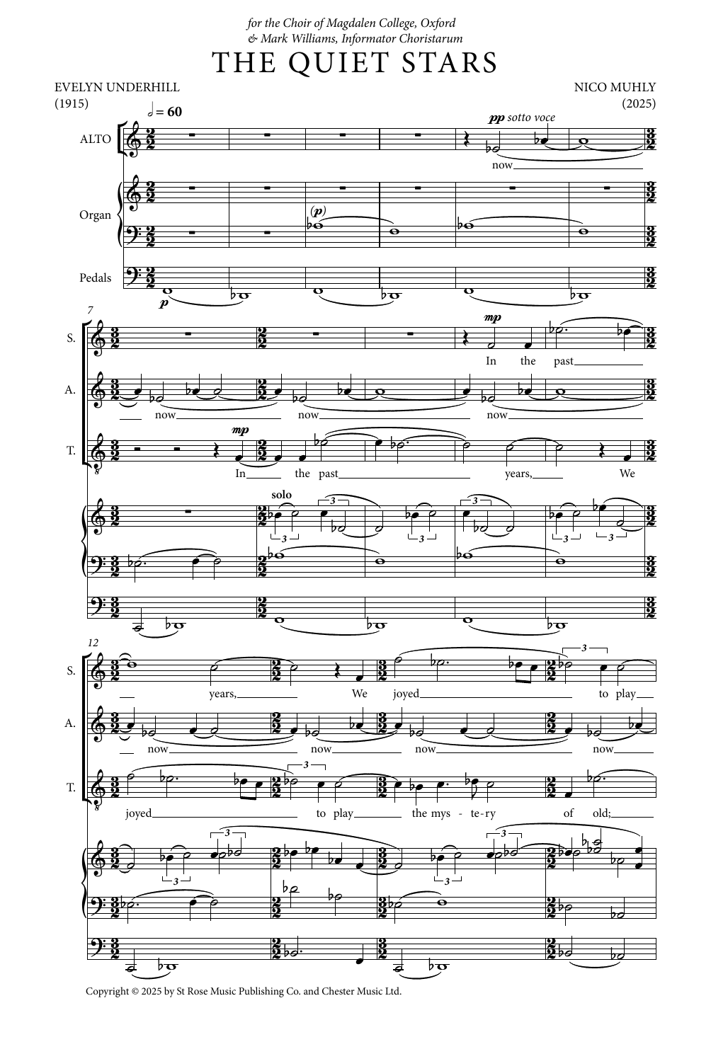 Nico Muhly The Quiet Stars - Nico Muhly Sheet Music Notes & Chords for SATB Choir - Download or Print PDF