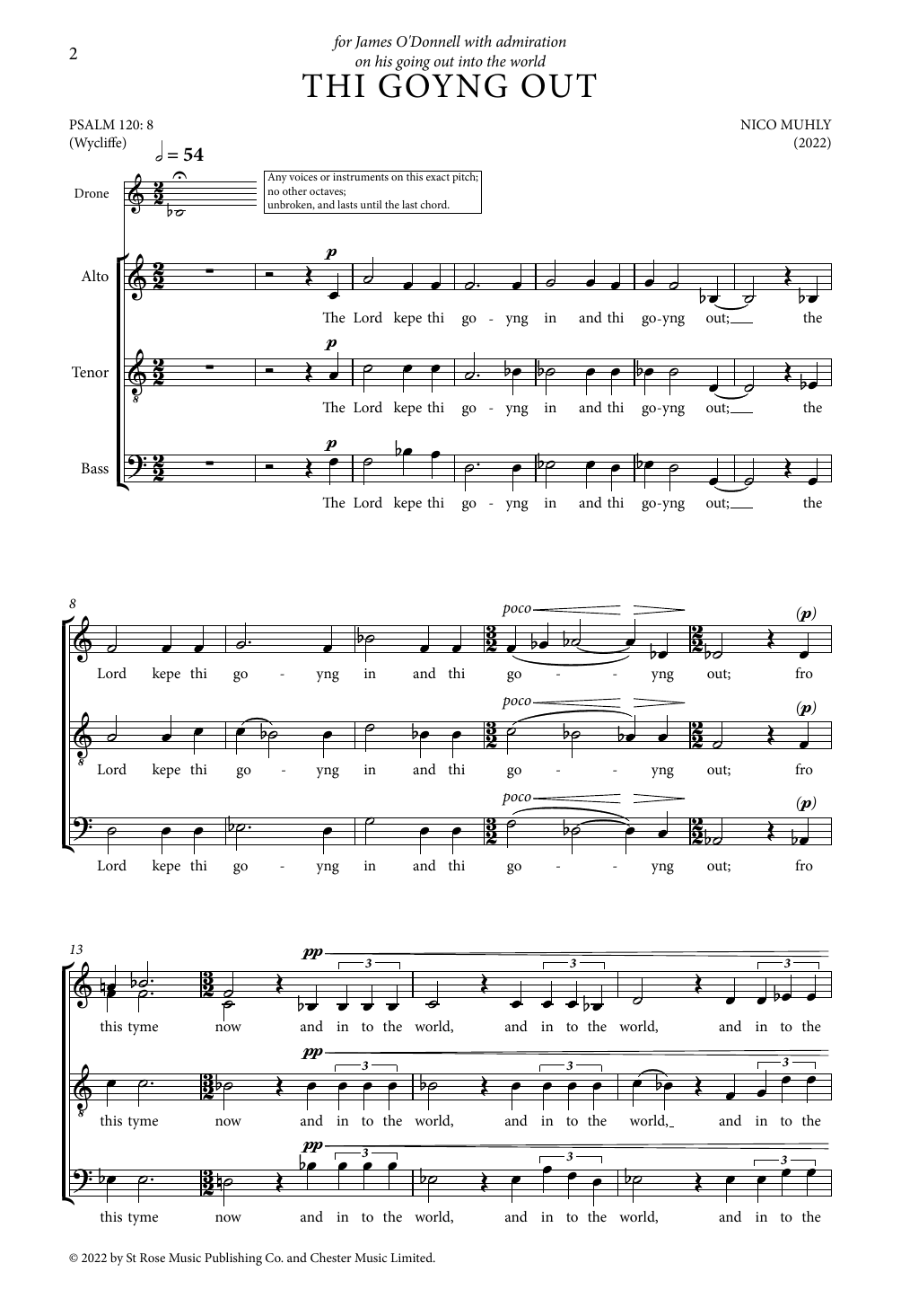 Nico Muhly Thi Goyng Out Sheet Music Notes & Chords for Choir - Download or Print PDF