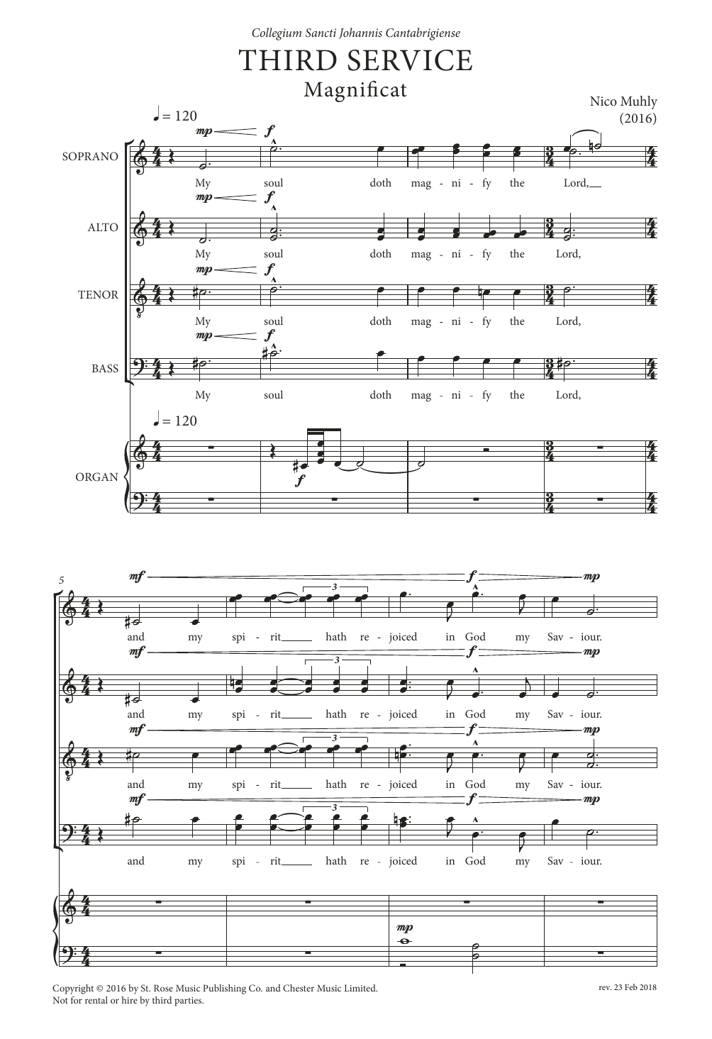 Nico Muhly Third Service (Magnificat and Nunc Dimittis) Sheet Music Notes & Chords for SATB - Download or Print PDF