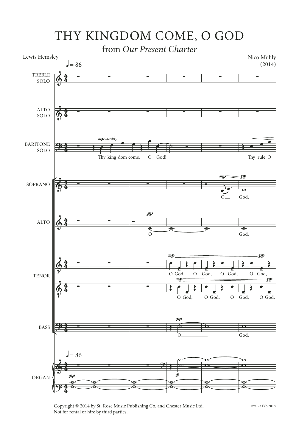Nico Muhly Thy Kingdom Come, O God Sheet Music Notes & Chords for SATB - Download or Print PDF
