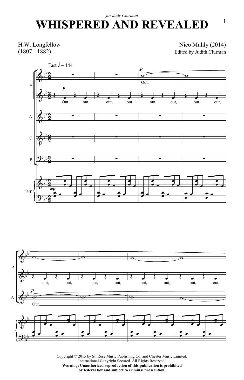 Nico Muhly Whispered And Revealed Sheet Music Notes & Chords for SATB - Download or Print PDF