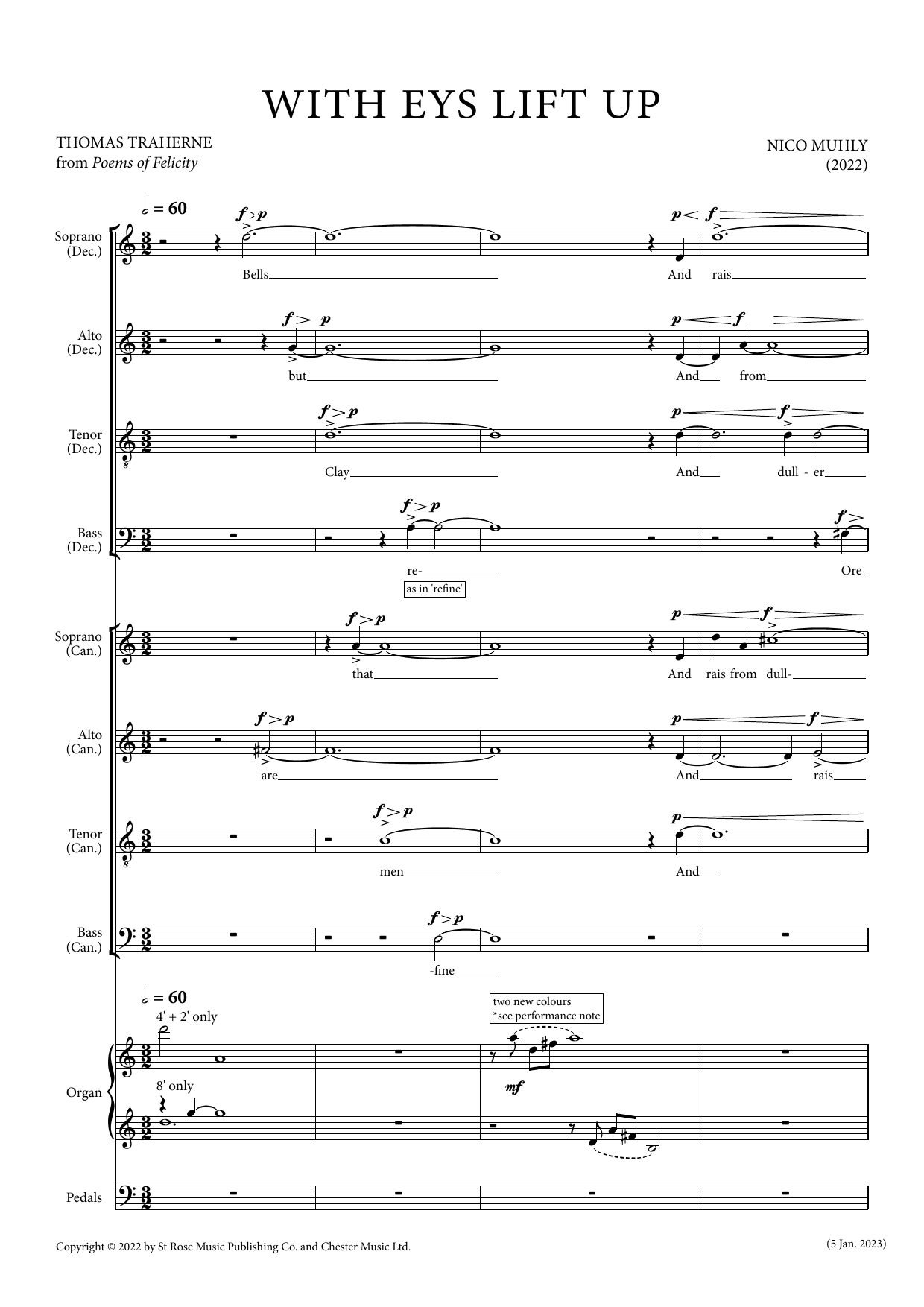 Nico Muhly With Eys Lift Up Sheet Music Notes & Chords for SSAATTBB Choir - Download or Print PDF