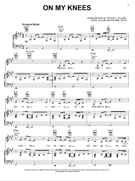 Nicole C. Mullen On My Knees Sheet Music Notes & Chords for Easy Piano - Download or Print PDF