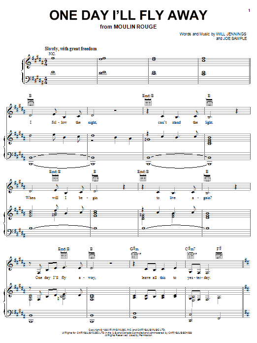 Joe Sample One Day I'll Fly Away Sheet Music Notes & Chords for Very Easy Piano - Download or Print PDF