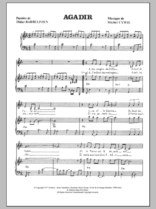 Nicoletta Agadir Sheet Music Notes & Chords for Piano & Vocal - Download or Print PDF