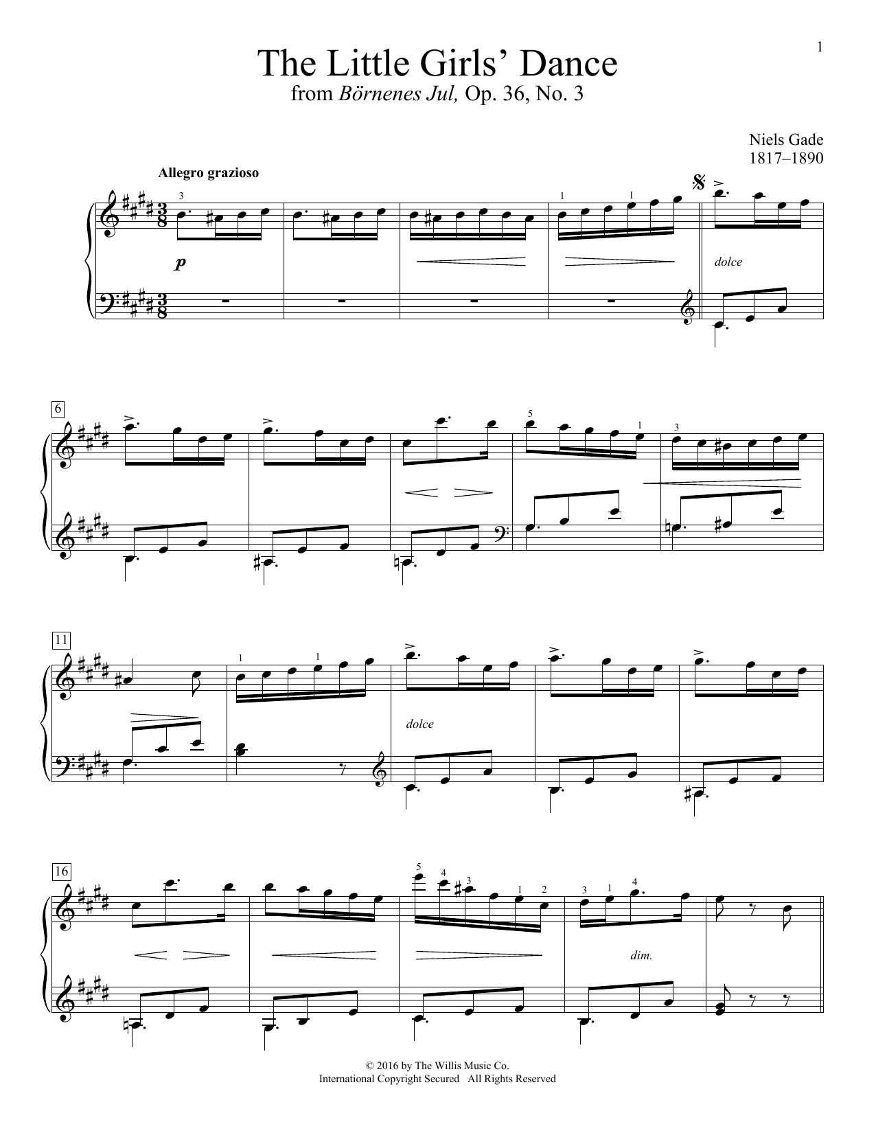 Niels Gade The Little Girls' Dance Sheet Music Notes & Chords for Educational Piano - Download or Print PDF Niels Gade The Little Girls' Dance Sheet Music Notes & Chords for Educational Piano - Download or Print PDF