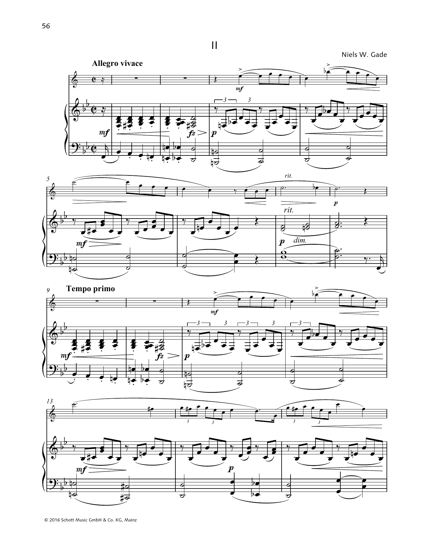 Niels Wilhelm Gade Fantasy Pieces Sheet Music Notes & Chords for Woodwind Solo - Download or Print PDF