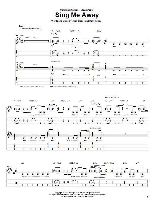 Night Ranger Sing Me Away Sheet Music Notes & Chords for Guitar Tab - Download or Print PDF Night Ranger Sing Me Away Sheet Music Notes & Chords for Guitar Tab - Download or Print PDF