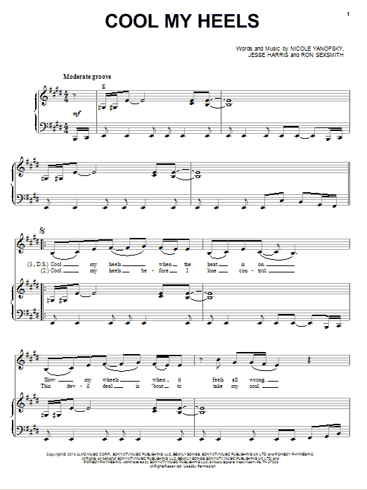 Nikki Yanofsky Cool My Heels Sheet Music Notes & Chords for Piano & Vocal - Download or Print PDF Nikki Yanofsky Cool My Heels Sheet Music Notes & Chords for Piano & Vocal - Download or Print PDF