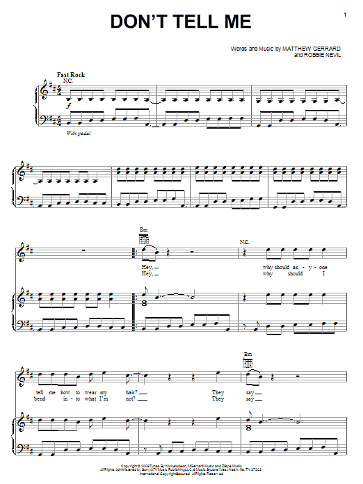 Nikko Don't Tell Me Sheet Music Notes & Chords for Piano, Vocal & Guitar (Right-Hand Melody) - Download or Print PDF