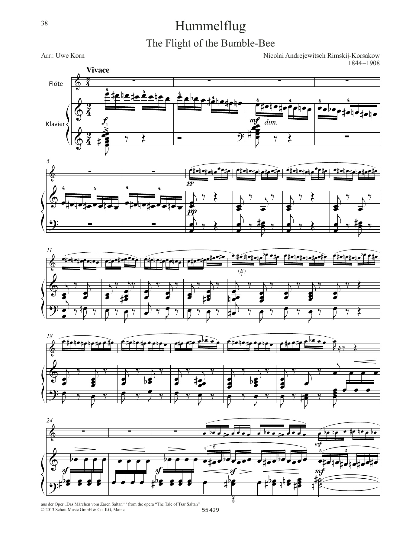 Nikolai Rimsky-Korsakov The Flight of the Bumble-bee Sheet Music Notes & Chords for Woodwind Solo - Download or Print PDF