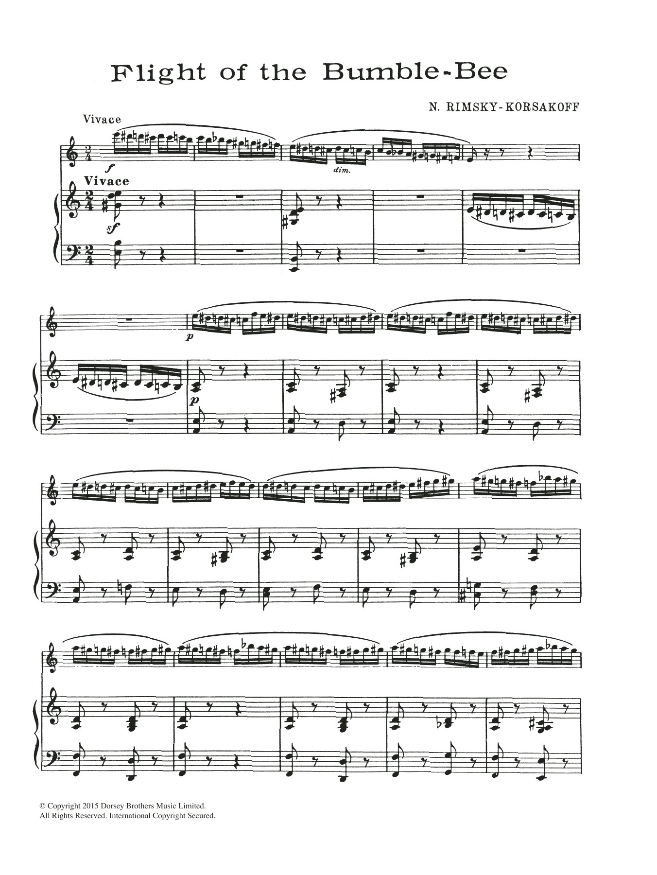 Nikolai Rimsky-Korsakov The Flight Of The Bumblebee (from The Tale Of Tsar Saltan) Sheet Music Notes & Chords for Flute - Download or Print PDF