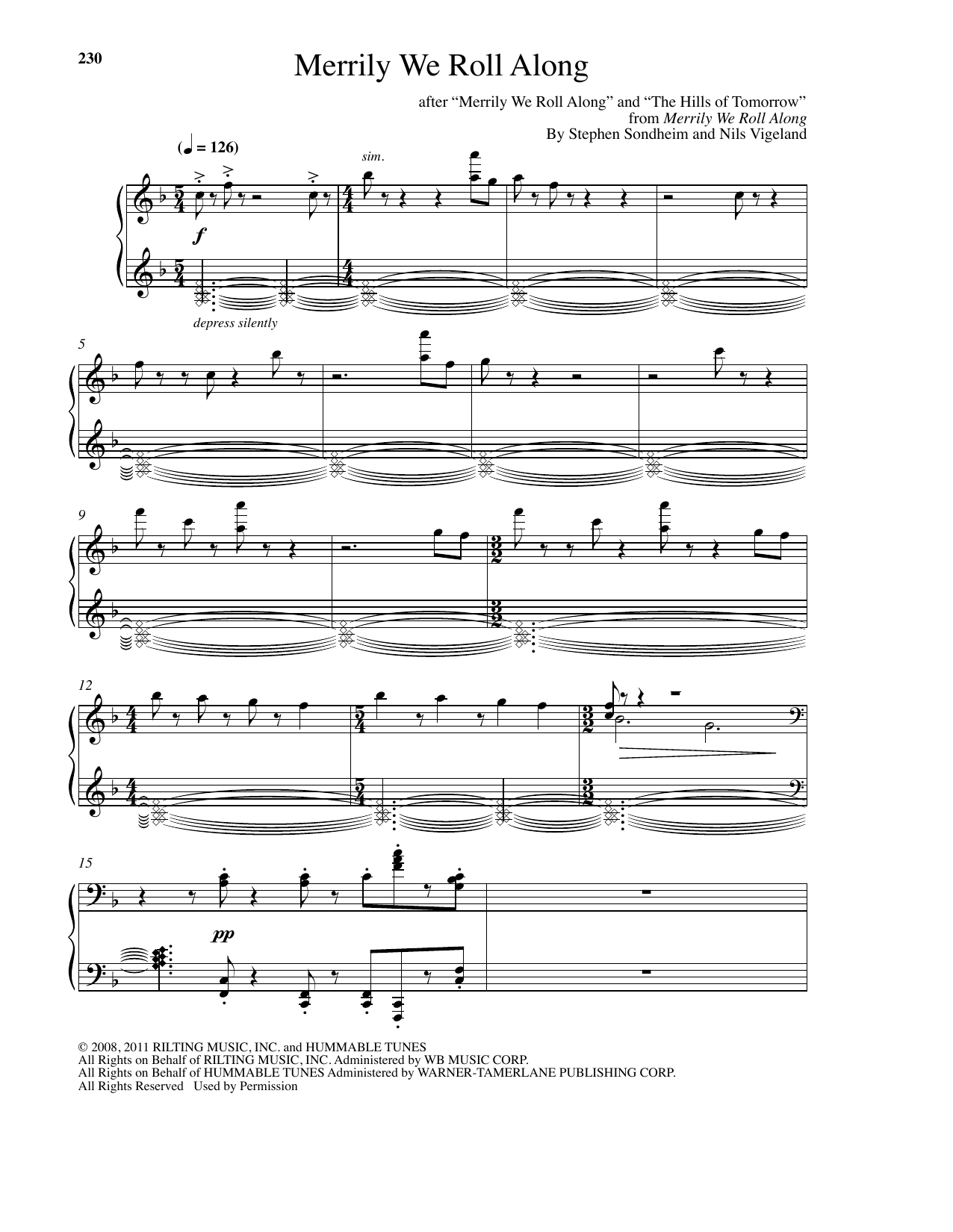 Nils Vigeland Merrily We Roll Along Sheet Music Notes & Chords for Piano - Download or Print PDF