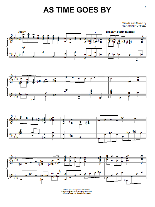 Nilsson As Time Goes By Sheet Music Notes & Chords for Super Easy Piano - Download or Print PDF