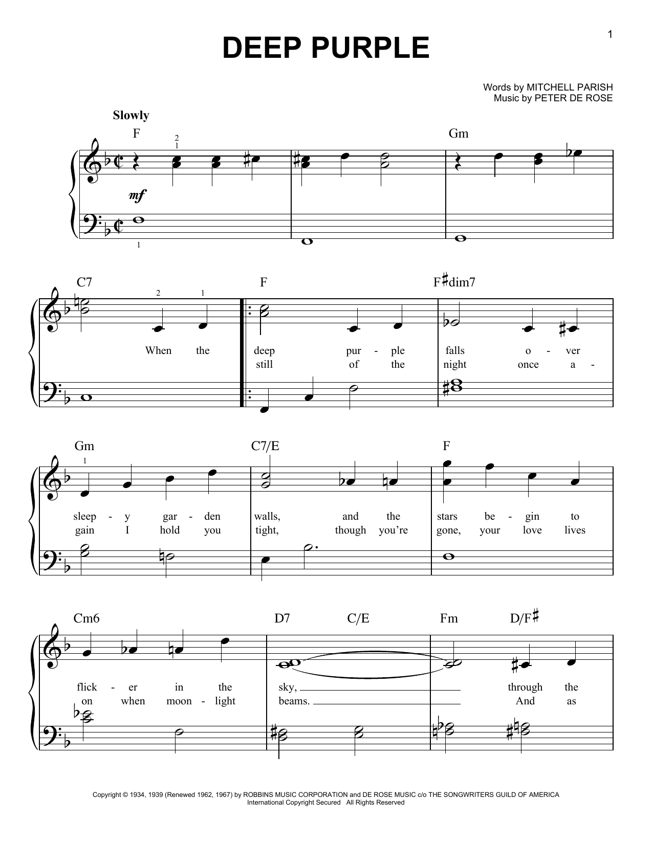 Nino Tempo & April Stevens Deep Purple Sheet Music Notes & Chords for Real Book – Melody & Chords - Download or Print PDF