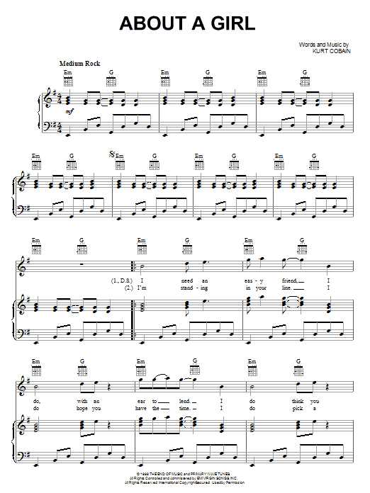 Nirvana About A Girl Sheet Music Notes & Chords for Drums Transcription - Download or Print PDF