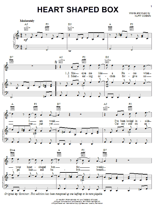 Nirvana Heart Shaped Box Sheet Music Notes & Chords for Drums Transcription - Download or Print PDF