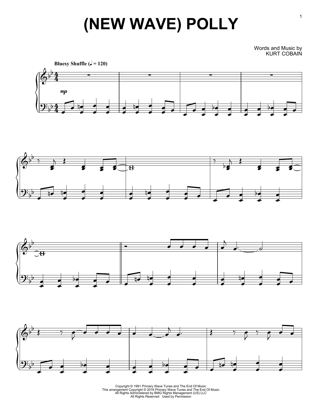 Nirvana (New Wave) Polly [Jazz version] Sheet Music Notes & Chords for Piano - Download or Print PDF