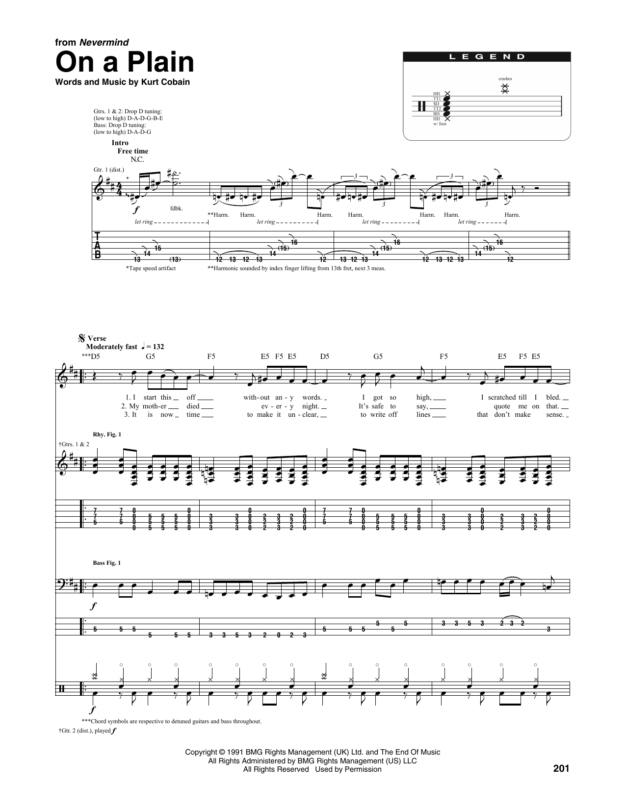Nirvana On A Plain (from Nevermind) Sheet Music Notes & Chords for Transcribed Score - Download or Print PDF