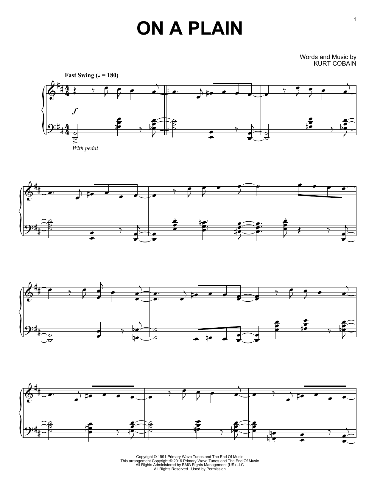 Nirvana On A Plain [Jazz version] Sheet Music Notes & Chords for Piano - Download or Print PDF