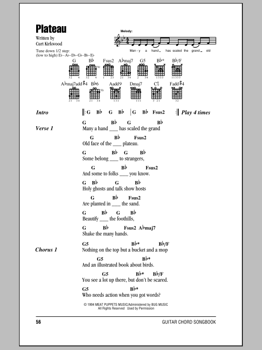Nirvana Plateau Sheet Music Notes & Chords for Lyrics & Chords - Download or Print PDF