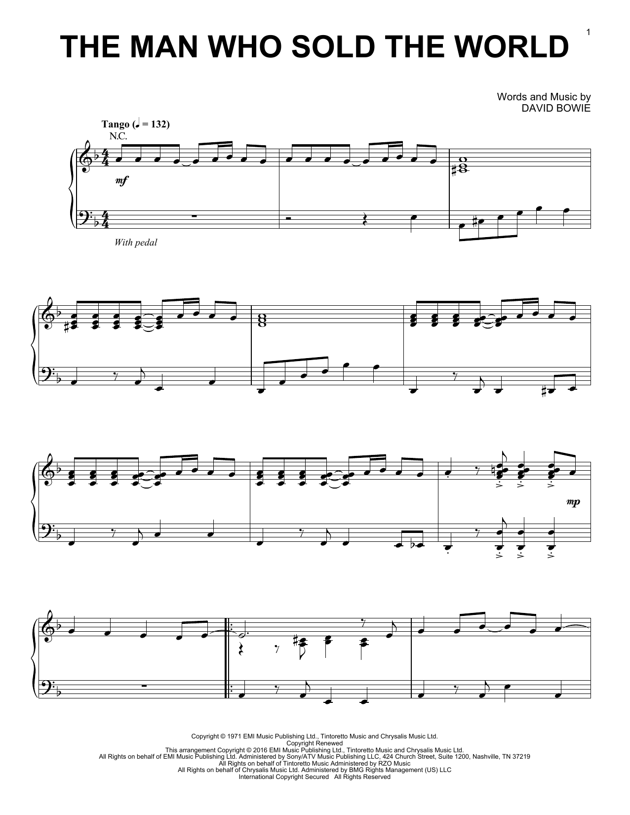 Nirvana The Man Who Sold The World [Jazz version] Sheet Music Notes & Chords for Piano - Download or Print PDF