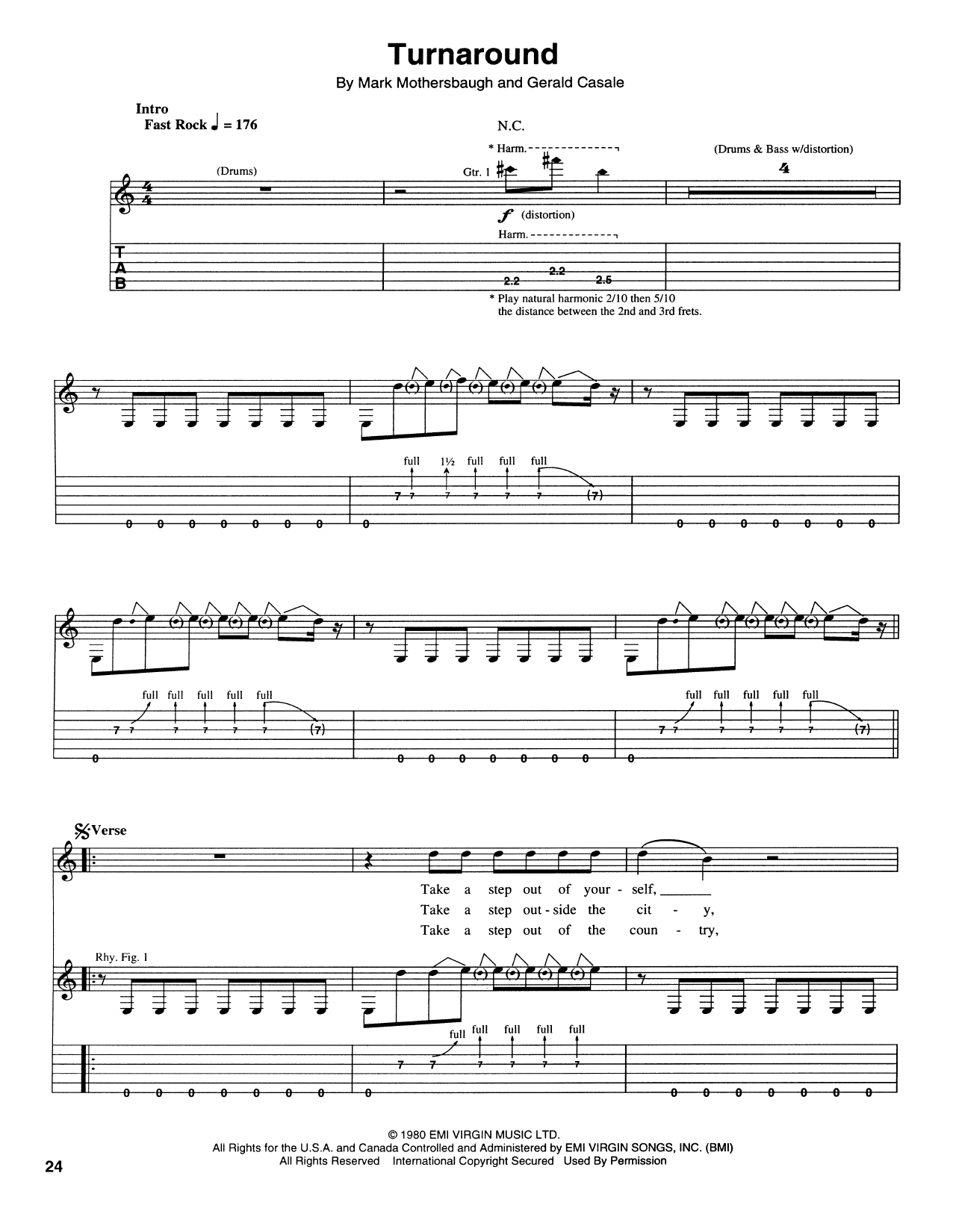 Nirvana Turn Around Sheet Music Notes & Chords for Piano, Vocal & Guitar Chords (Right-Hand Melody) - Download or Print PDF