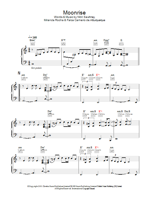 Nitin Sawhney Moonrise Sheet Music Notes & Chords for Piano - Download or Print PDF