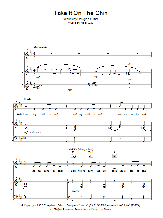 Noel Gay Take It On The Chin Sheet Music Notes & Chords for Piano, Vocal & Guitar - Download or Print PDF