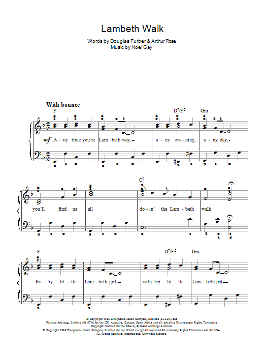 Noel Gay The Lambeth Walk (from Me And My Girl) Sheet Music Notes & Chords for Beginner Piano - Download or Print PDF