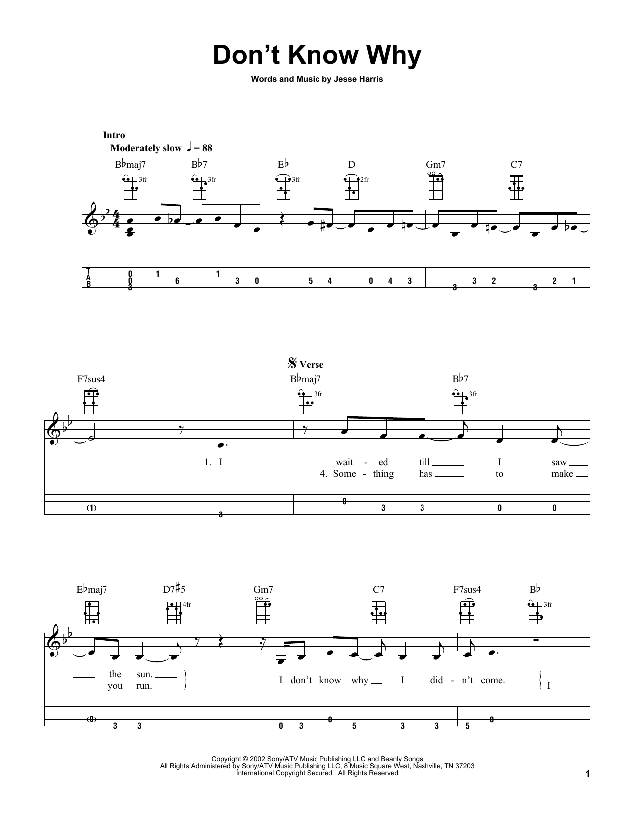 Norah Jones Don't Know Why (arr. Bobby Westfall) Sheet Music Notes & Chords for Mandolin - Download or Print PDF