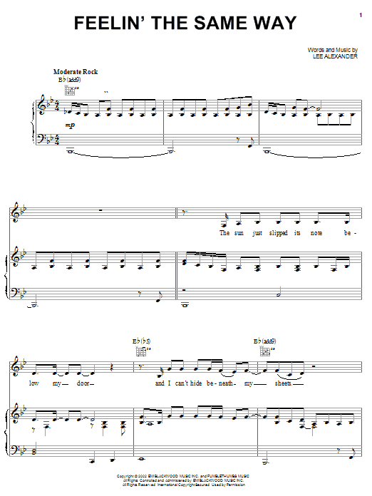Norah Jones Feelin' The Same Way Sheet Music Notes & Chords for Piano - Download or Print PDF