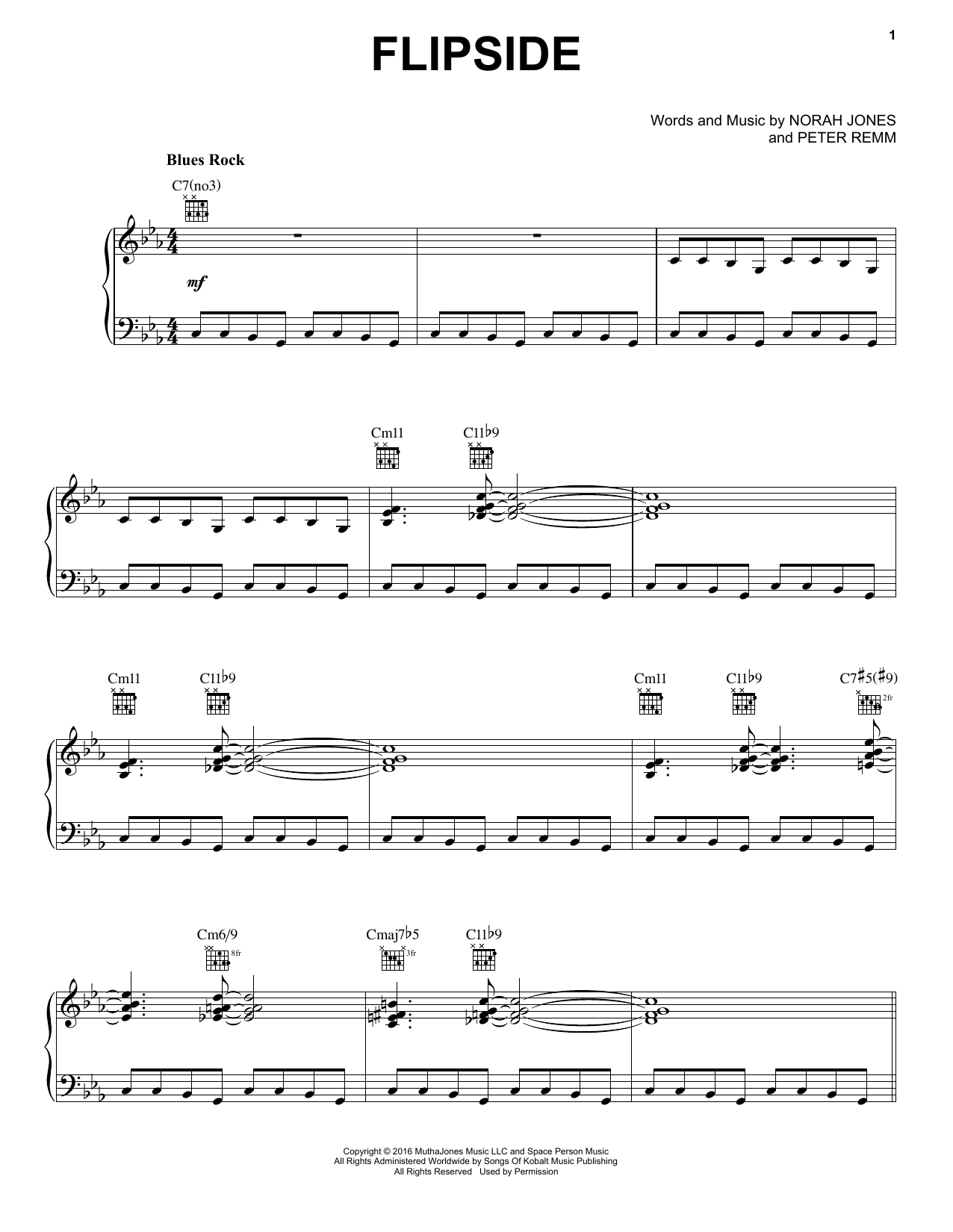 Norah Jones Flipside Sheet Music Notes & Chords for Easy Piano - Download or Print PDF