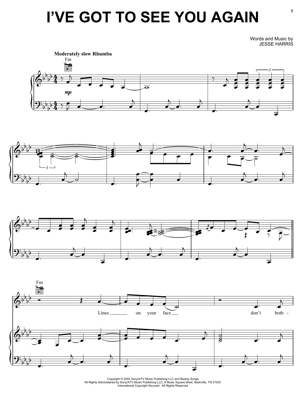 Norah Jones I've Got To See You Again Sheet Music Notes & Chords for Easy Guitar Tab - Download or Print PDF