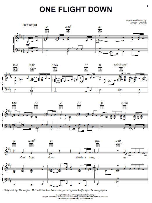 Norah Jones One Flight Down Sheet Music Notes & Chords for Guitar Tab - Download or Print PDF