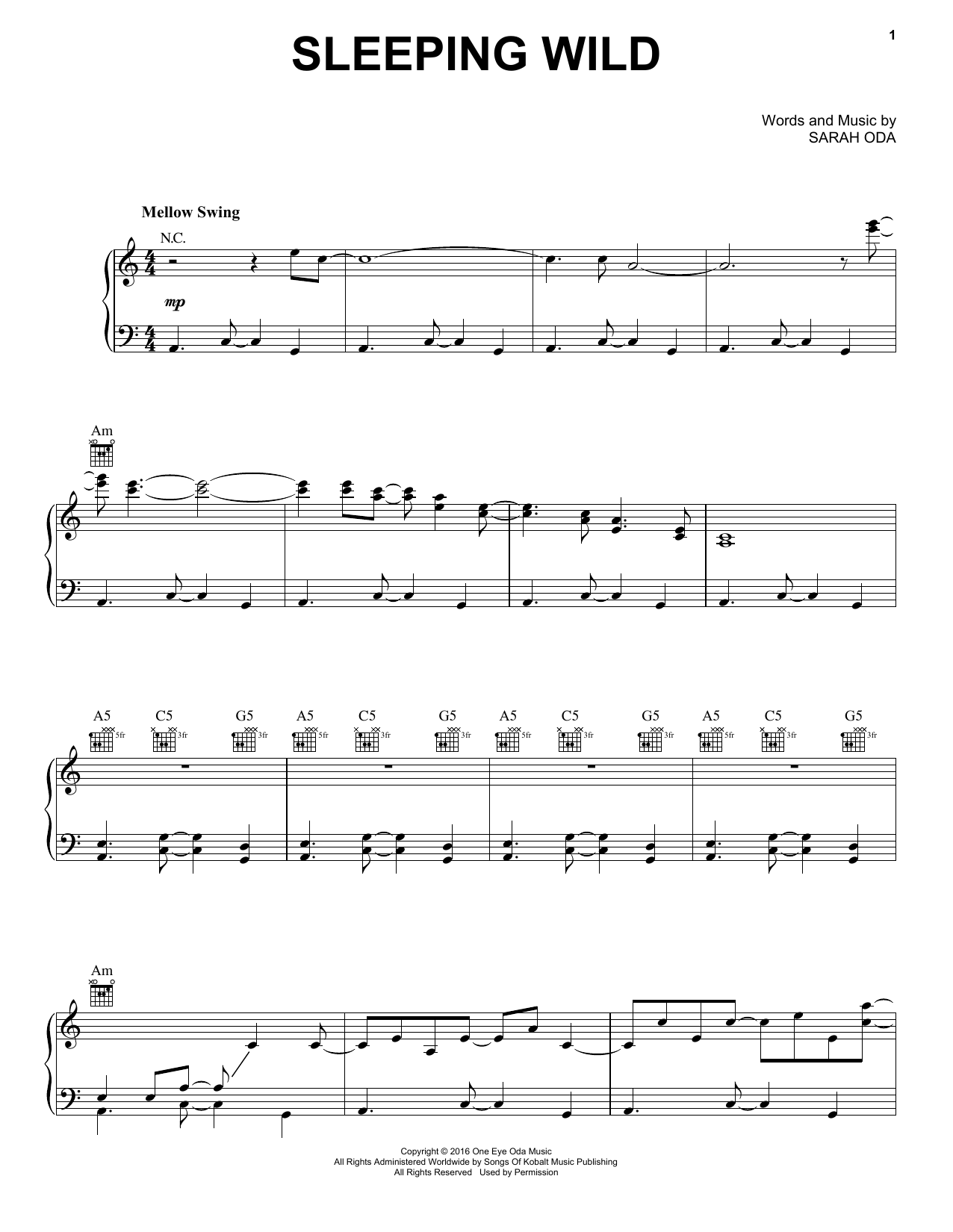 Norah Jones Sleeping Wild Sheet Music Notes & Chords for Piano, Vocal & Guitar (Right-Hand Melody) - Download or Print PDF