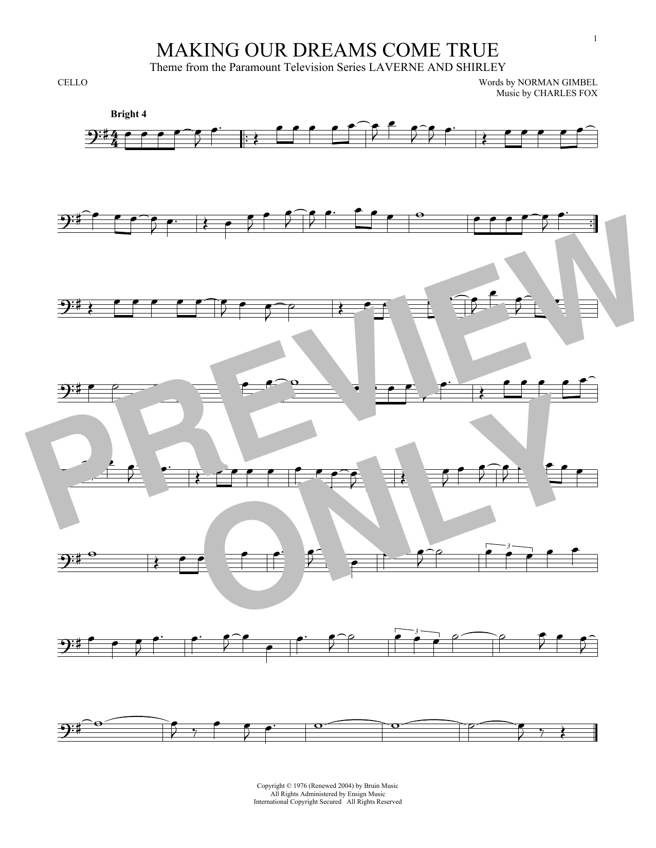 Norman Gimbel & Charles Fox Making Our Dreams Come True Sheet Music Notes & Chords for Trombone - Download or Print PDF