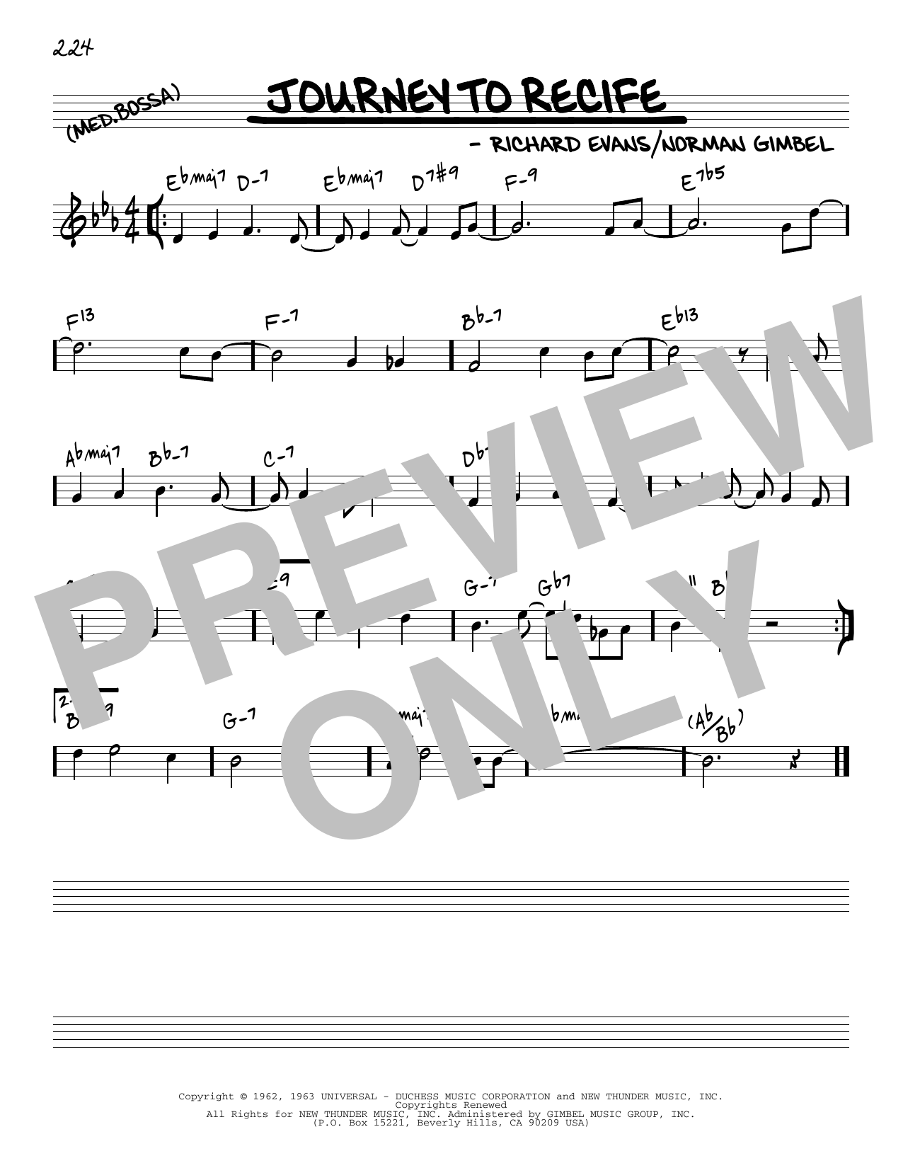 Norman Gimbel Journey To Recife [Reharmonized version] (arr. Jack Grassel) Sheet Music Notes & Chords for Real Book – Melody & Chords - Download or Print PDF