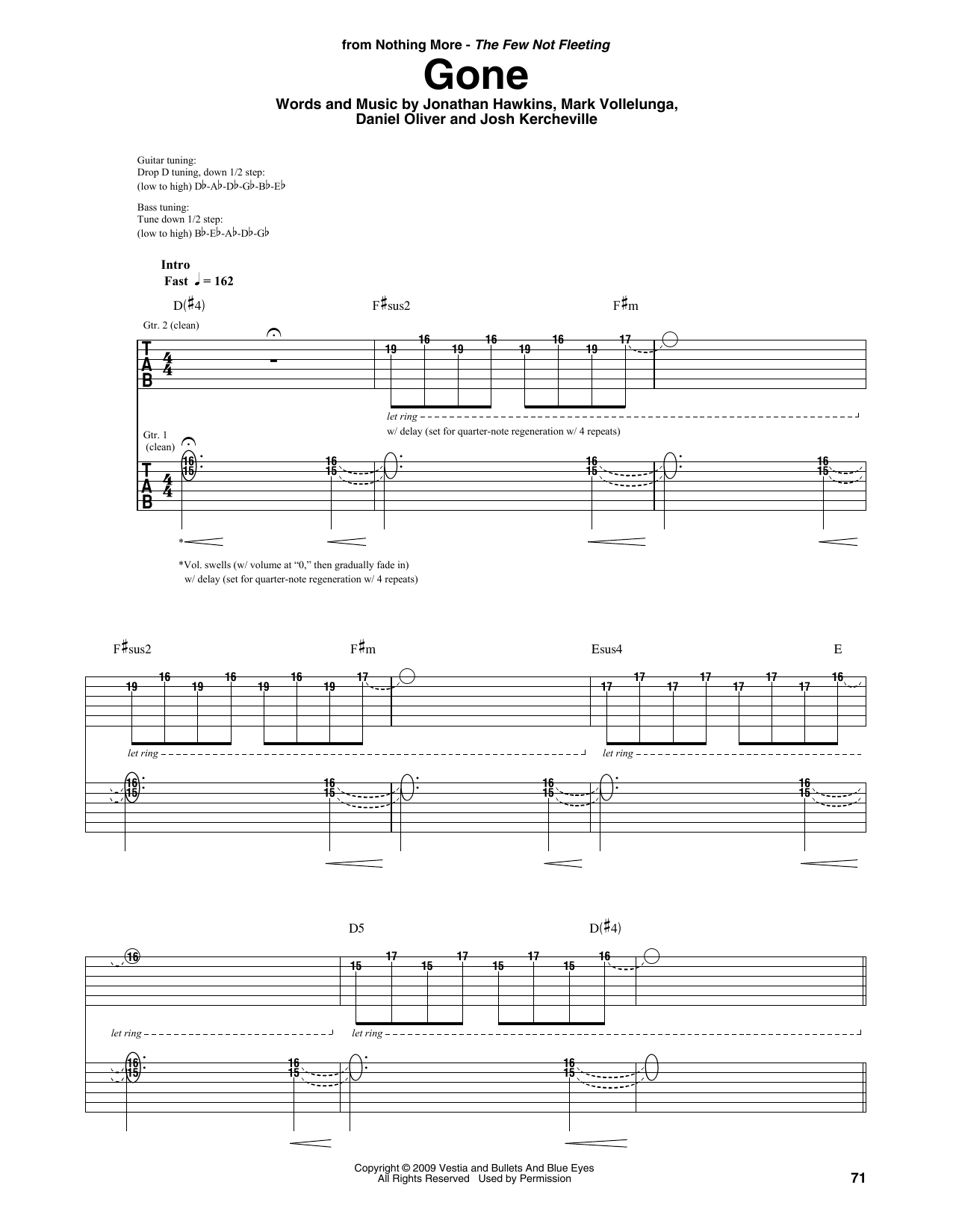 Nothing More Gone Sheet Music Notes & Chords for Guitar Rhythm Tab - Download or Print PDF
